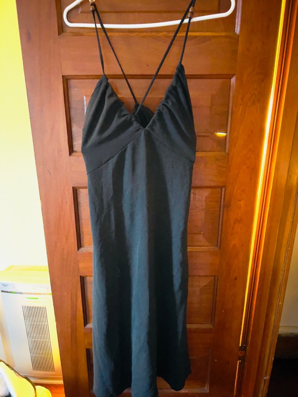 See You Monday Black Midi Slip Dress